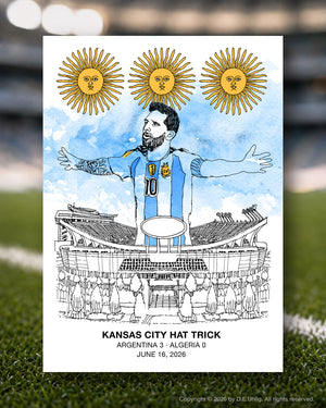 Kansas City Hat Trick, Kansas City 2026 Soccer Postcard, 5" × 7"