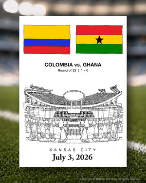 Kansas City 2026 Colombia vs. Ghana Soccer Match Postcard, 5" × 7"