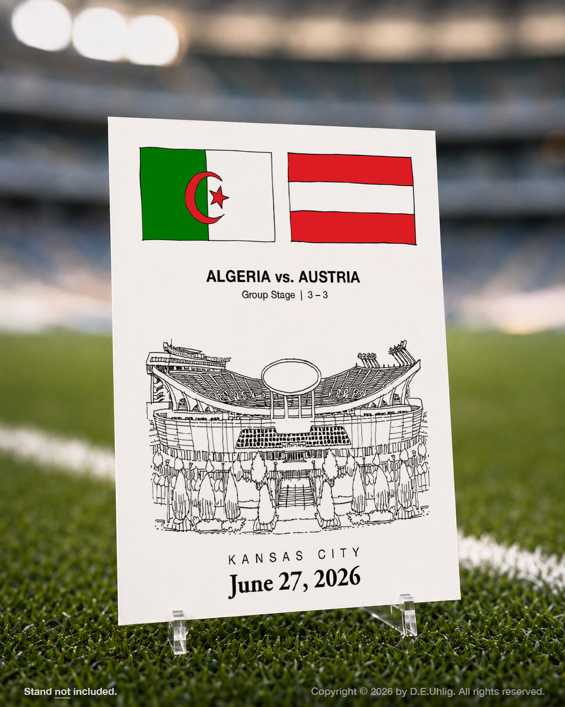 Kansas City 2026 Algeria vs. Austria Soccer Match Postcard, 5" × 7"