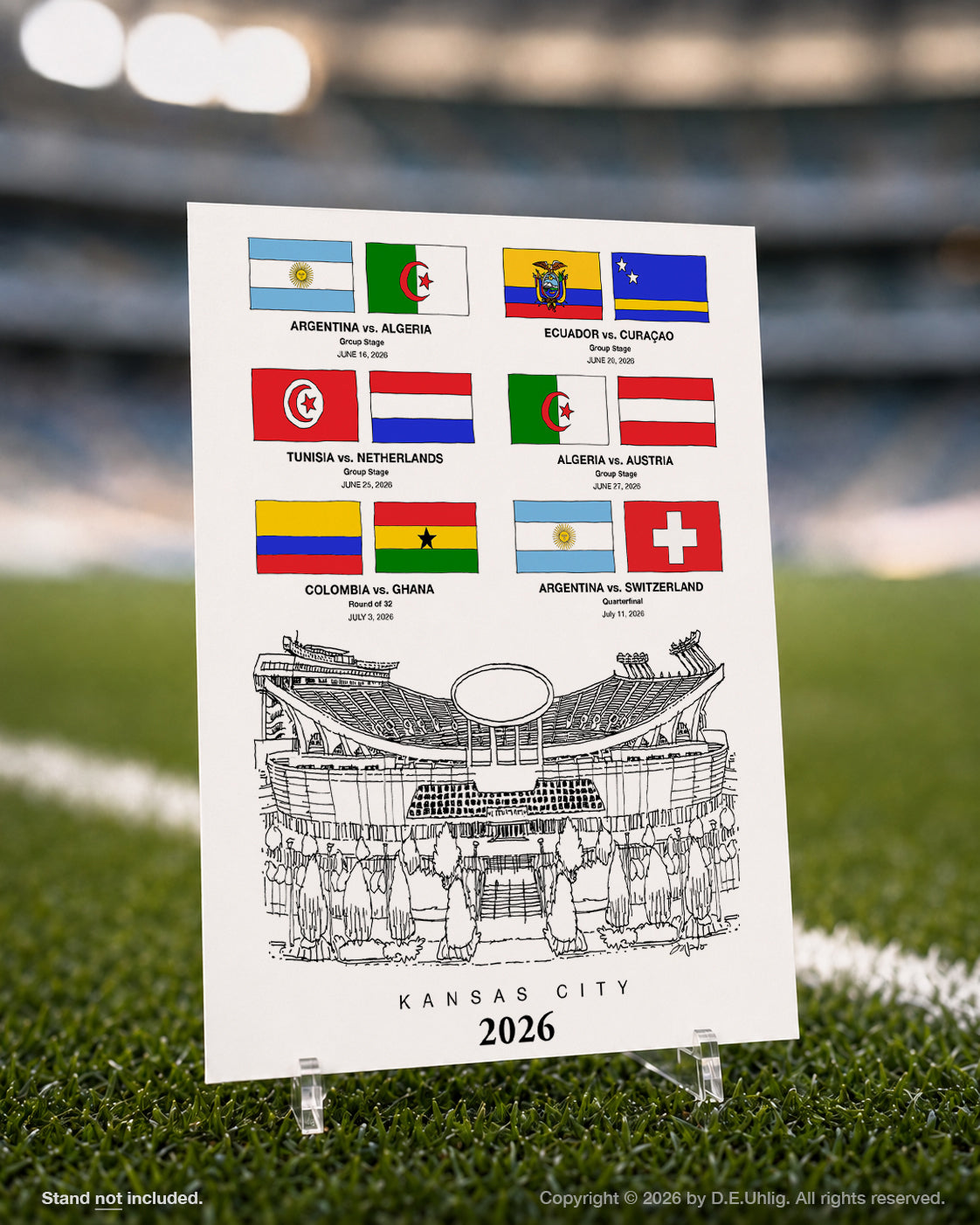 Kansas City 2026 All Six Matches Soccer Postcard, 5" × 7"