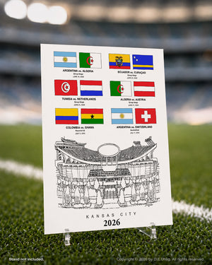 All Six Matches, Kansas City 2026 Soccer Postcard, 5" × 7"