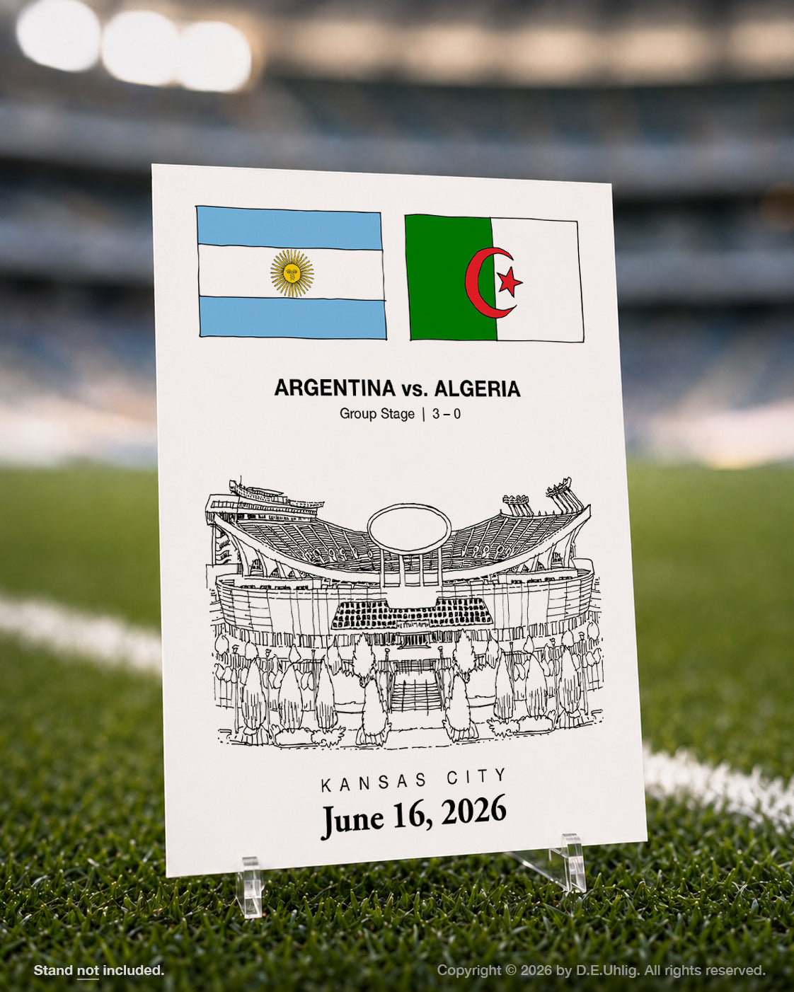 Kansas City 2026 Argentina vs. Algeria Soccer Match Postcard, 5" × 7"