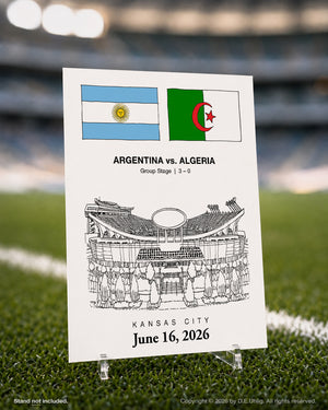 Argentina vs. Algeria, Kansas City 2026 Soccer Match Postcard, 5" × 7"