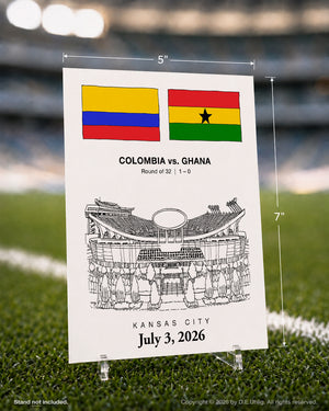Kansas City 2026 Colombia vs. Ghana Soccer Match Postcard, 5" × 7"