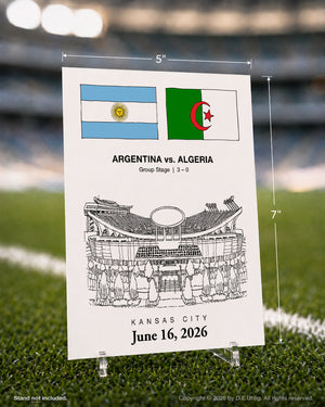 Argentina vs. Algeria, Kansas City 2026 Soccer Match Postcard, 5" × 7"